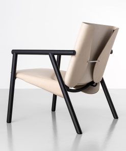 Fauteuil 1085 – Chêne noir & Cuir Naturel