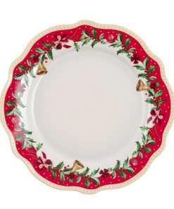 Assiette à Dessert En Porcelaine Collection Histoire De Noël Ø 19 CM Blanc Mariclo
