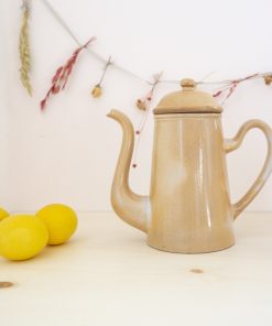 Alternative view of Théière en grès clair col de cygne vintage