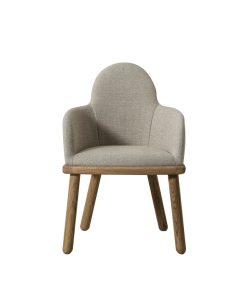 Alternative view of Chaise Cerro – Chêne brossé & Tissu Powder