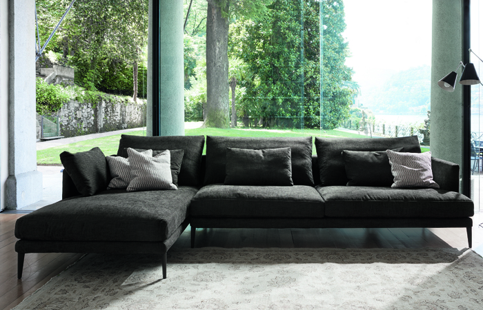 Canapé Paraiso d’angle – 290/160 cm L – Tissu cat. 600 Gris – Image 3
