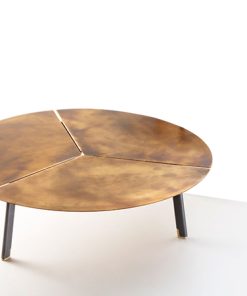 Table basse Placas – 100 cm diam – Laiton