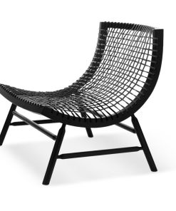 Fauteuil Sitar – Noir mat & cordes en polyester tressé
